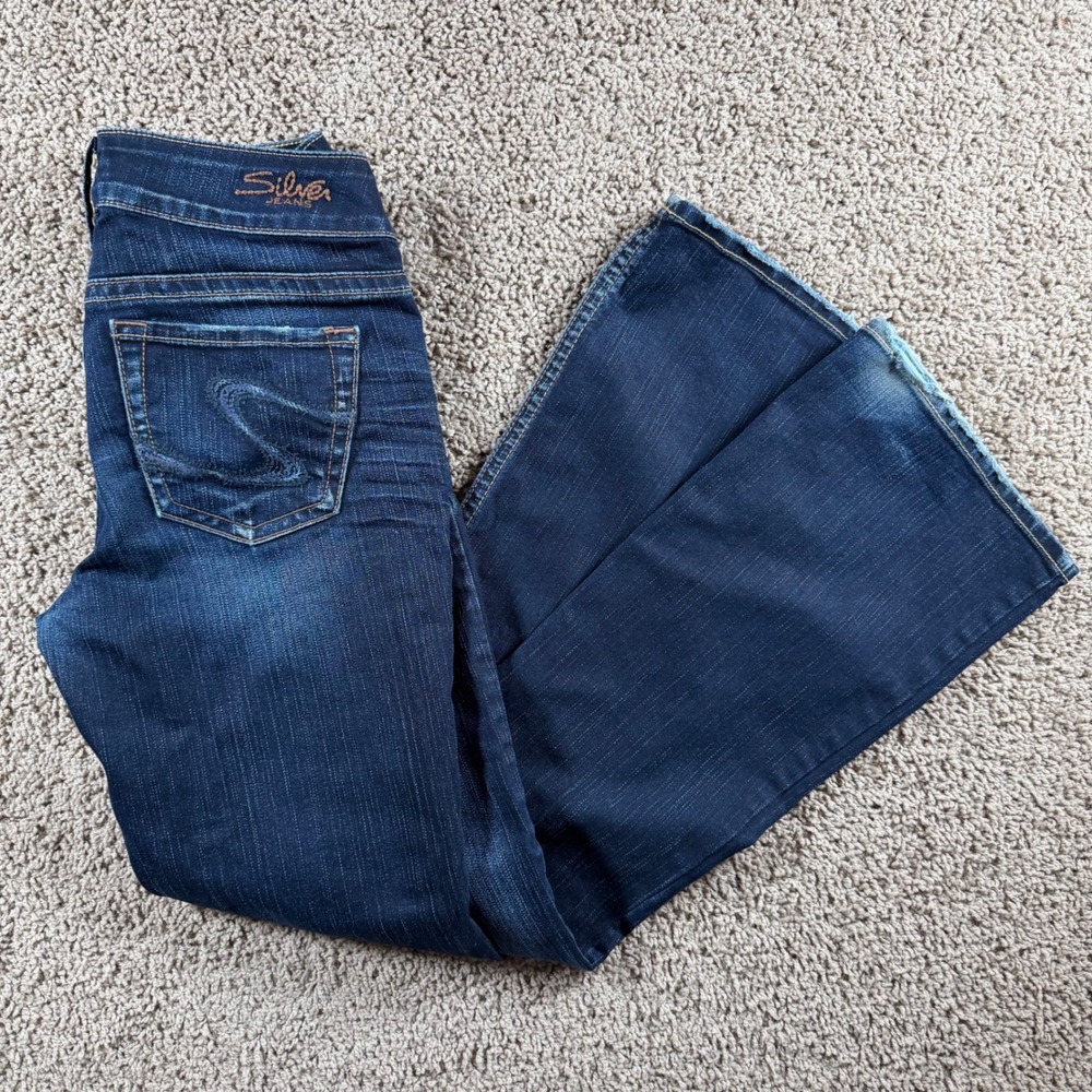 Silver Jeans Suki Bootcut Dark Wash Denim Womens 27/30 distressed casual western